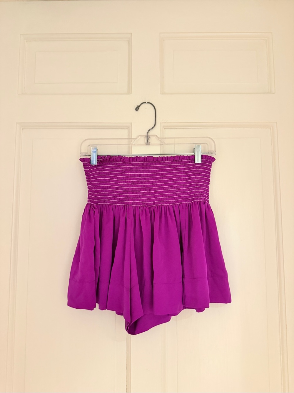 Strapless Smocked Waist Purple Skort